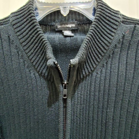 Pacific Heights Men's Black Zip Sweater, XXL - Picture 2 of 8